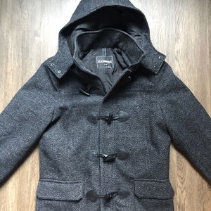 Express Wool-blend Coat in Charcoal Gray